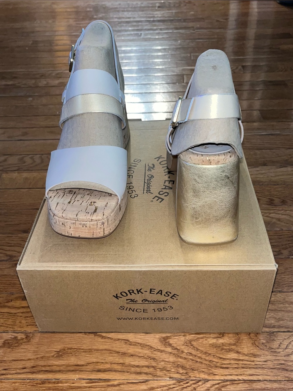 Kork-Ease Maxi Sandal Platform & Cork Natural Combo Cream, Tan & Gold Women’s 10 - Picture 8 of 12